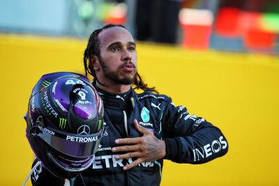 Race winner Lewis Hamilton (GBR) Mercedes AMG F1 celebrates in parc ferme.