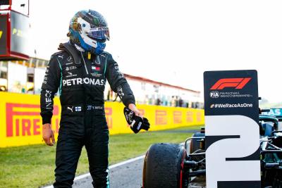 Second placed Valtteri Bottas (FIN) Mercedes AMG F1 W11 in parc ferme.