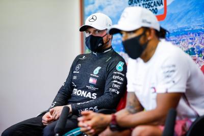 Valtteri Bottas (FIN) Mercedes AMG F1 and team mate Lewis Hamilton (GBR) Mercedes AMG F1 in the post race FIA Press Conference.