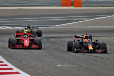 Sebastian Vettel (GER) Ferrari SF1000 and Max Verstappen (NLD) Red Bull Racing RB16.