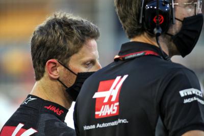 Romain Grosjean (FRA) Haas F1 Team on the grid.