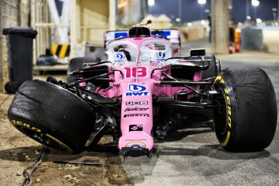 The damaged Racing Point F1 Team RP20 of Lance Stroll (CDN) Racing Point F1 Team, who crashed out of the race.