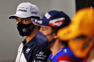Pierre Gasly (FRA) AlphaTauri in the FIA Press Conference.