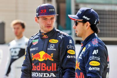 (L to R): Max Verstappen (NLD) Red Bull Racing and Sergio Perez (MEX) Red Bull Racing.