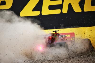 Charles Leclerc (MON) Ferrari SF-21 crashed in the second practice session.