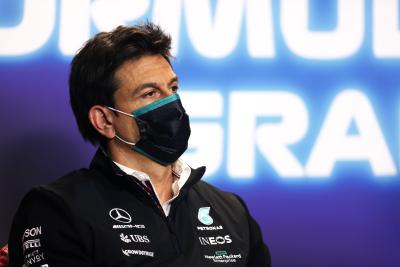 Toto Wolff (GER) Mercedes AMG F1 Shareholder and Executive Director in the FIA Press Conference.