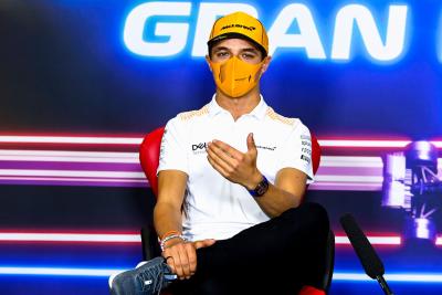 Lando Norris (GBR) McLaren in the FIA Press Conference.