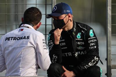 Valtteri Bottas (FIN) Mercedes AMG F1 in the pits while the race is stopped.