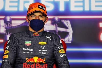 Max Verstappen (NLD) Red Bull Racing in the post qualifying FIA Press Conference.