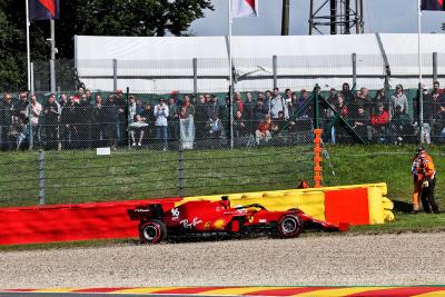 Charles Leclerc (MON) Ferrari SF-21 crashed in the second practice session.