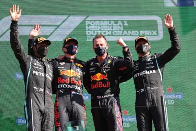 Lewis Hamilton (GBR), Mercedes AMG F1 , Max Verstappen (NLD), Red Bull Racing and Valtteri Bottas (FIN), Mercedes AMG F1 