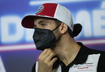 Antonio Giovinazzi (ITA) Alfa Romeo Racing in the FIA Press Conference.