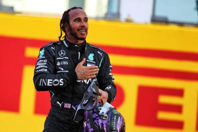 Race winner Lewis Hamilton (GBR) Mercedes AMG F1 celebrates in parc ferme.