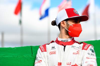 Antonio Giovinazzi (ITA) Alfa Romeo Racing on the grid.