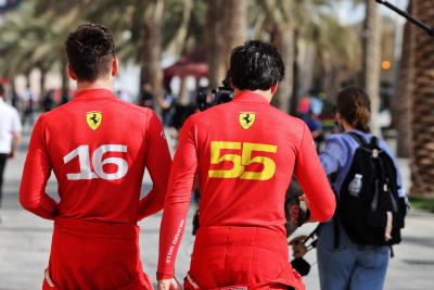 (L to R): Charles Leclerc (MON) Ferrari and Carlos Sainz Jr (ESP) Ferrari.