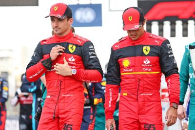 (L to R): Charles Leclerc (MON) Ferrari and Carlos Sainz Jr (ESP) Ferrari on the drivers parade.