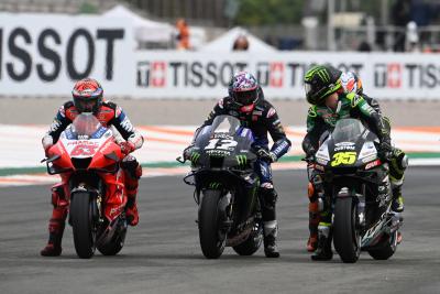 Cal Crutchlow, Maverick Vinales, practice start, Europa MotoGP, 06 November 2020