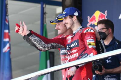 Jack Miller, Francesco Bagnaia, Spanish MotoGP race, 2 May 2021