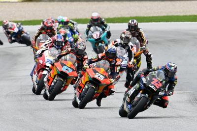 Marco Bezzecchi race start, Moto2 race, Styria MotoGP, 8 August 2021