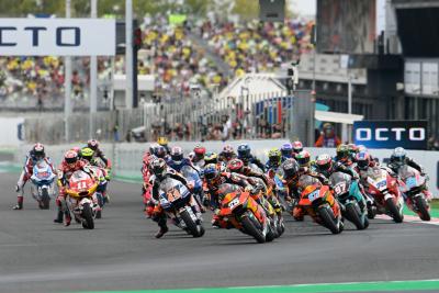 Raul Fernandez race start, Moto2 race, San Marino MotoGP, 19 September 2021