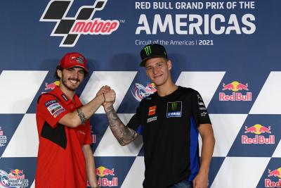 Francesco Bagnaia, Fabio Quartararo, MotoGP, Grand Prix of the Americas 2 October 2021