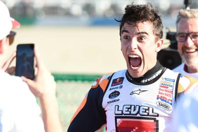 Marquez dislocates shoulder during title celebrations