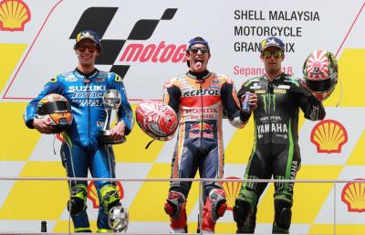 Marquez eases to Sepang win following Rossi fall