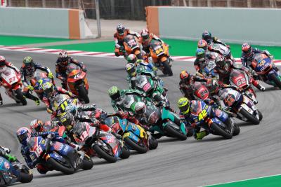 Moto2 race start, Calatunya MotoGP, 27 September 2020