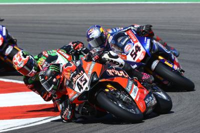 Scott Redding, Jonathan Rea, Toprak Razgatlioglu and Andrea Locatelli, Portuguese WorldSBK race2, 3 October 2021