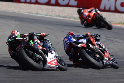 Scott Redding, Toprak Razgatlioglu and Jonathan Rea, Argentine WorldSBK race2, 17 October 2021