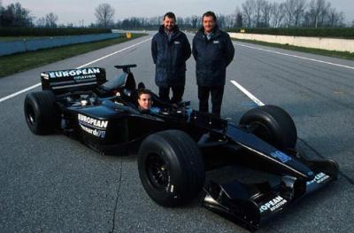 European-Minardi F1 two-seater debuts at Goodwood.