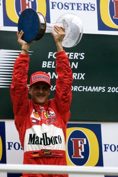 Belgium GP 2001 - Schu takes a record 52nd win...