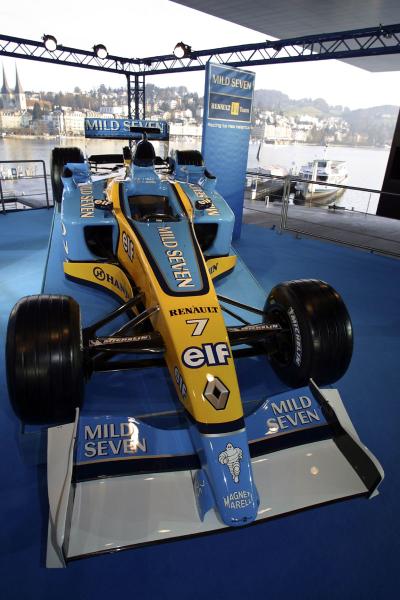 Renault launches 2003 car in Switzerland.