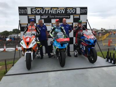 Dean Harrison, Dan Kneen and Michael Dunlop