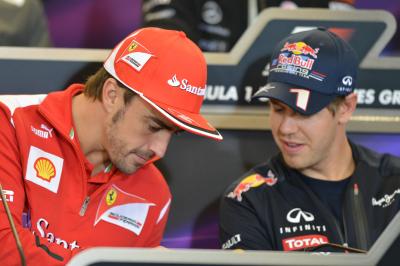  - Press Conference: Fernando Alonso (ESP) Scuderia Ferrari F2012 and Sebastian Vettel (GER) Red Bull Racing
