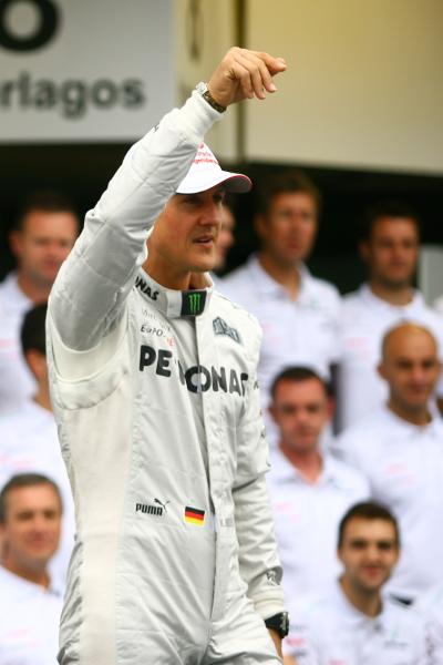 - Mercedes Team photograph, Michael Schumacher (GER) Mercedes AMG F1