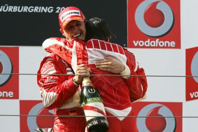  Nürburg, Germany,
Michael Schumacher (GER), Scuderia Ferrari hugs Felipe Massa (BRA), Scuderia Ferrari - Formula 1 World