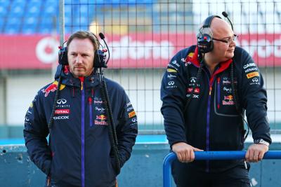 (L ke R ): Christian Horner (GBR) Kepala Tim Red Bull Racing dengan Rob Marshall (GBR) Red Bull Racing Chief Engineering
