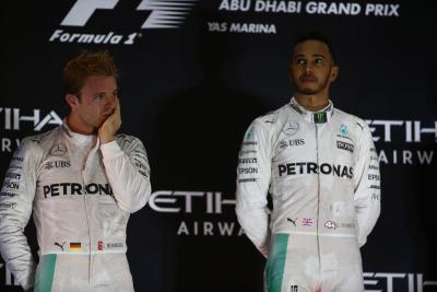  - Race, 2nd place Nico Rosberg (GER) Mercedes AMG F1 W07 Hybrid and Champion 2016 and Lewis Hamilton (GBR) Mercedes AMG F1