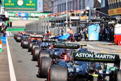 Lance Stroll (CDN) Aston Martin F1 Team AMR21 and Sebastian Vettel (GER) Aston Martin F1 Team AMR21 in the