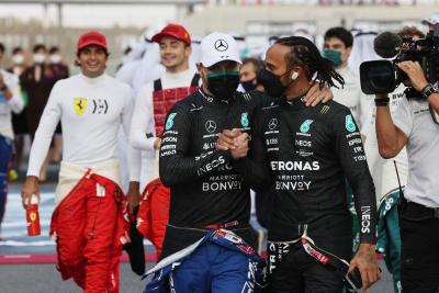 Valtteri Bottas (FIN) Mercedes AMG F1 W12 and Lewis Hamilton (GBR) Mercedes AMG F1