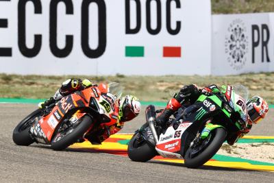 Jonathan Rea Kawasaki, Alvaro Bautista Ducati WorldSBK Aragon