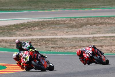 Alvaro Bautista and Michael Ruben Rinaldi, Aragon WorldSBK, 10 April