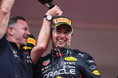 Christian Horner (GBR) ), Kepala Tim Balap Red Bull dan Sergio Perez (MEX), Dunia Formula 1 Balap Red Bull