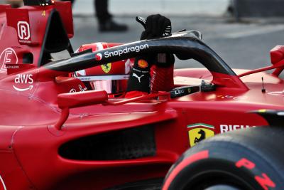 Pole sitter Charles Leclerc (MON) Ferrari F1-75 in qualifying parc ferme. Formula 1 World Championship, Rd 8, Azerbaijan