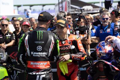 Alvaro Bautista and Jonathan Rea, Misano WorldSBK superpole race, 12 June