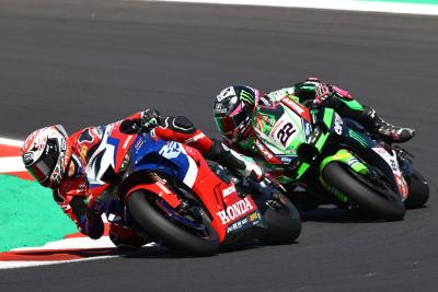 Iker Lecuona and Alex Lowes, Misano WorldSBK race2, 12 June