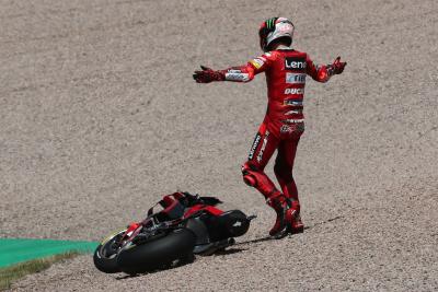 Francesco Bagnaia crash, German MotoGP race, 19 June