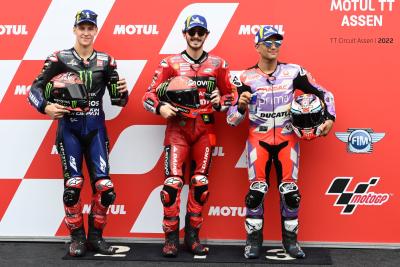 Jorge Martin, Francesco Bagnaia, Fabio Quartararo, Dutch MotoGP, 25 June