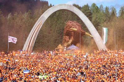 Max Verstappen (NLD) Red Bull Racing RB18 and Dutch fans. Formula 1 World Championship, Rd 11, Austrian Grand Prix,